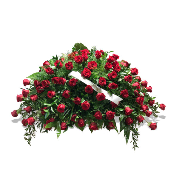 Casket Spray red roses