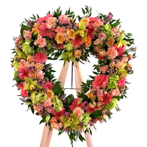 2 funearl wreath heart boca raton Always In My Heart In Pastel