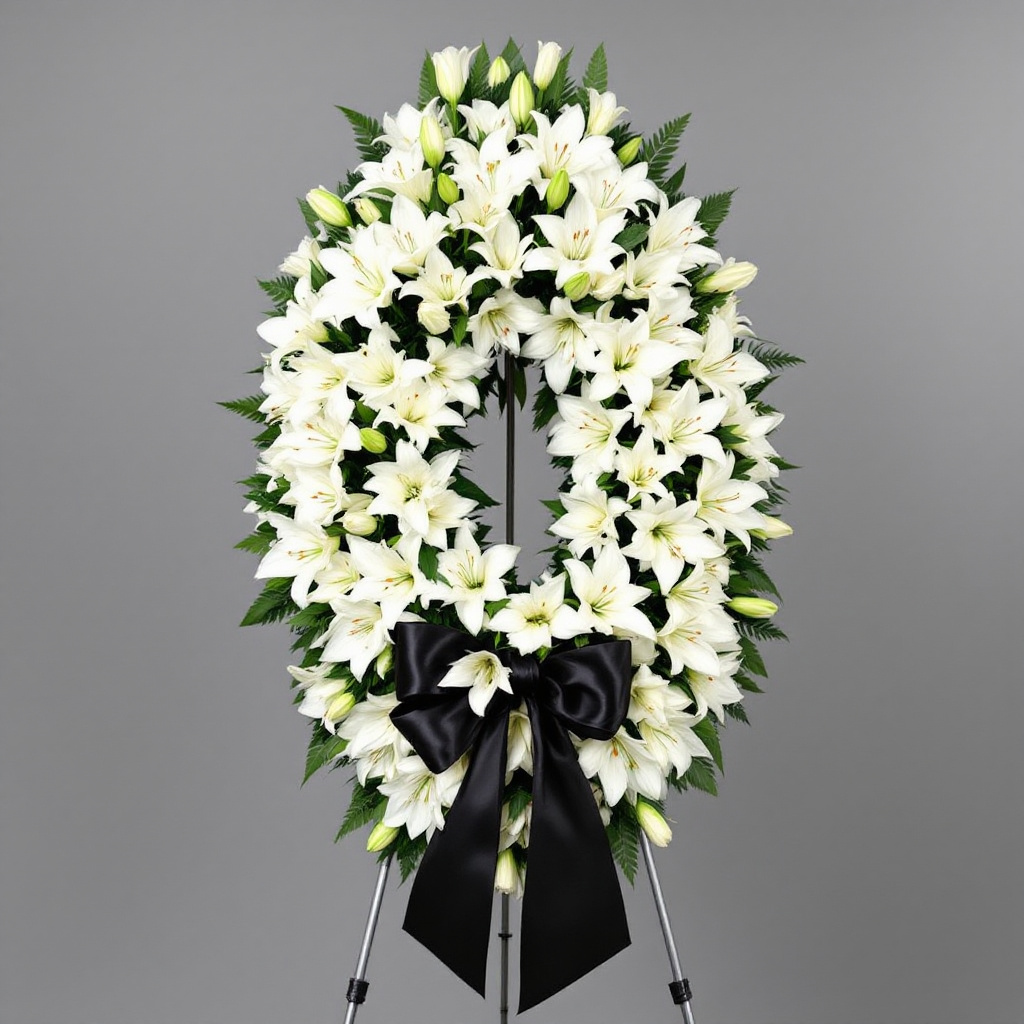 Lilies in Funeral Standing Sprays: 