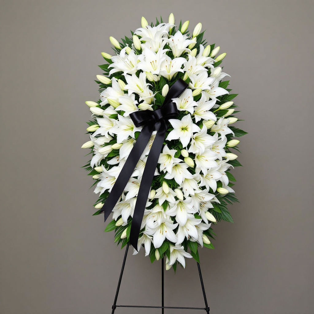 Lilies in Funeral Standing Sprays: 