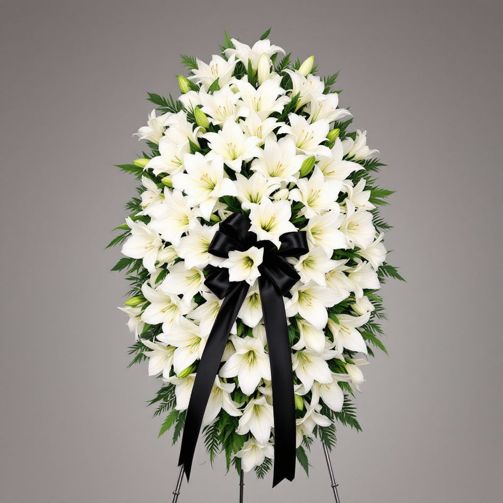 Lilies in Funeral Standing Sprays: 