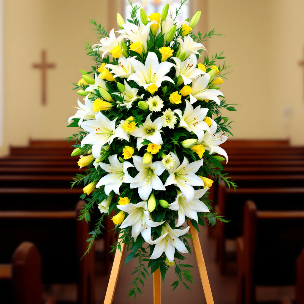 Lilies in Funeral Standing Sprays: 