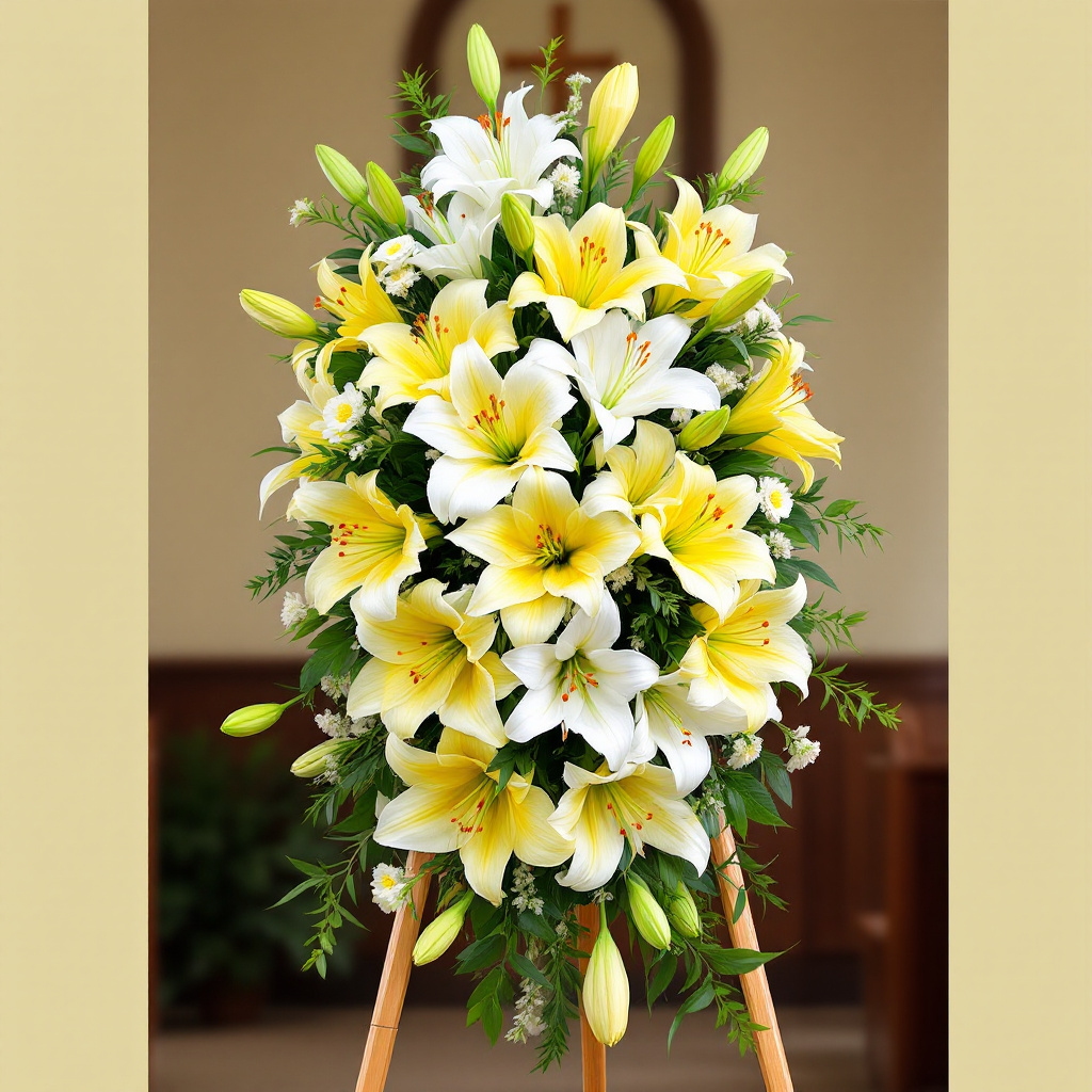 Lilies in Funeral Standing Sprays: 