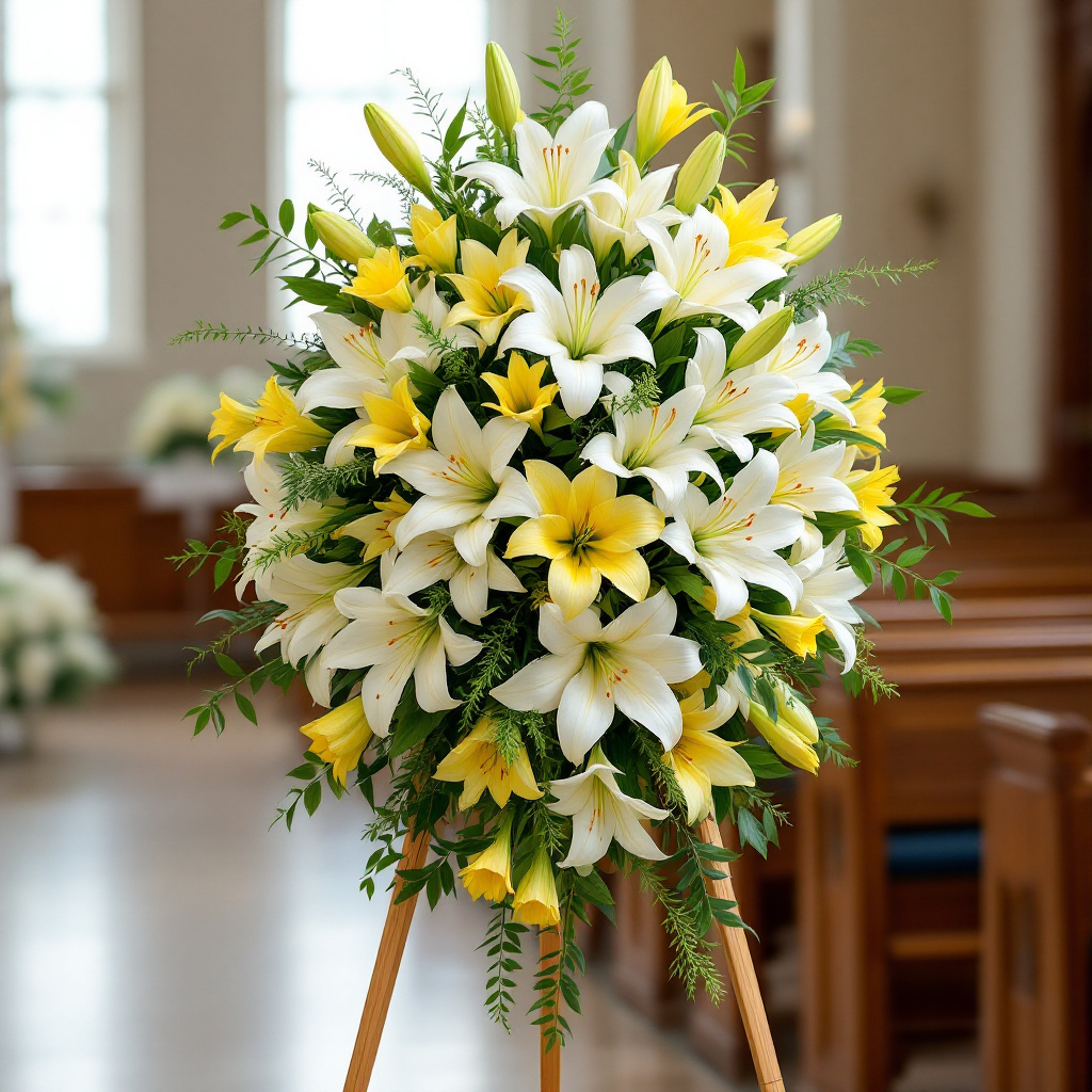 Lilies in Funeral Standing Sprays: 