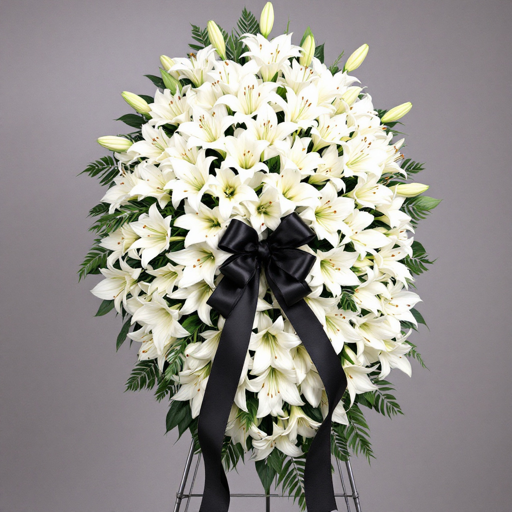 Lilies in Funeral Standing Sprays: 