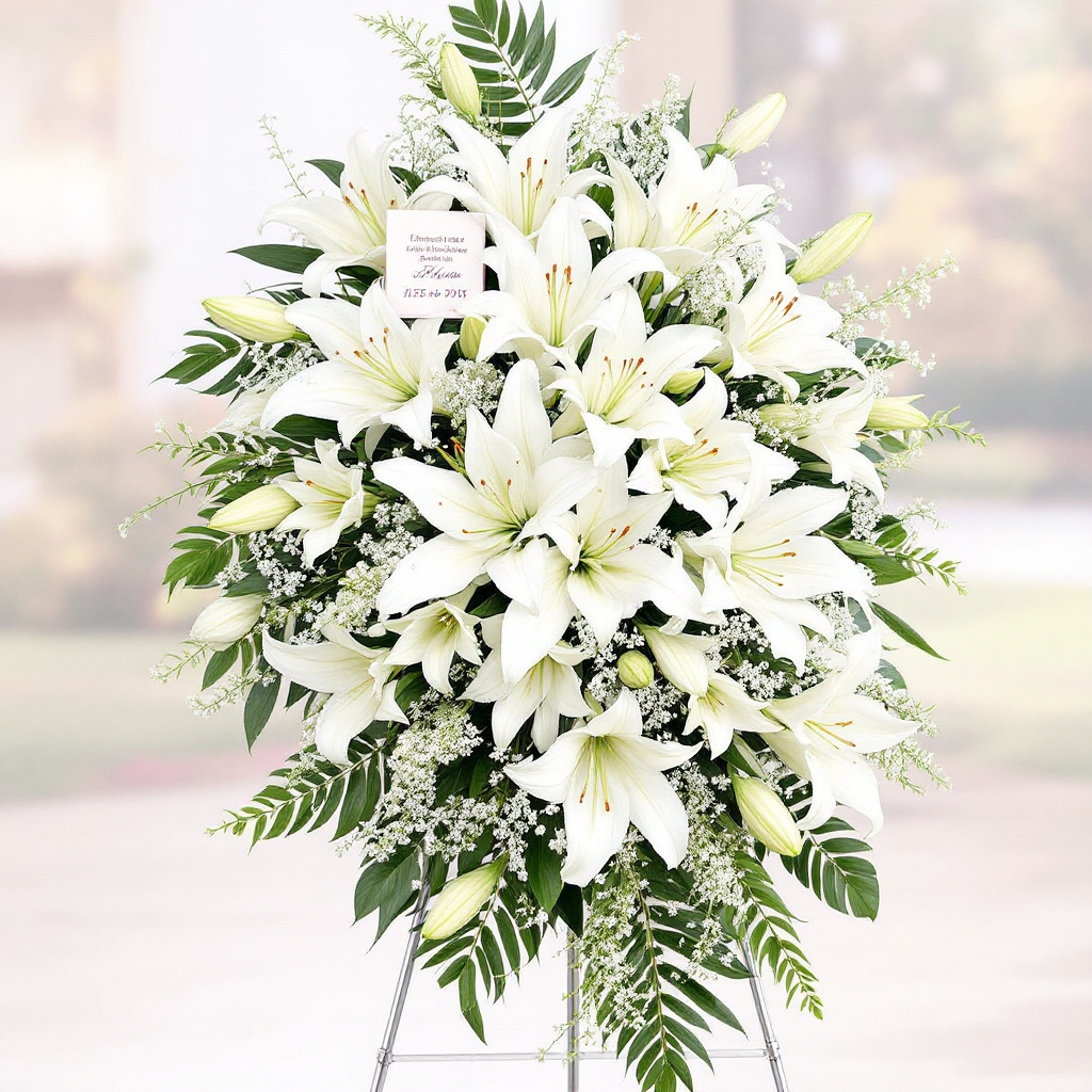 Lilies in Funeral Standing Sprays: 