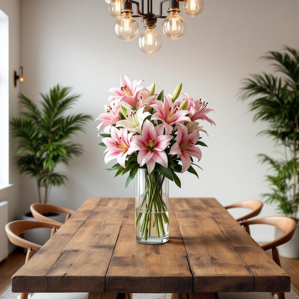Lilies sympathy flower arrangement