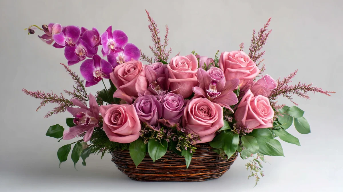 Roses and Orchids in Funeral Sympathy Flowers