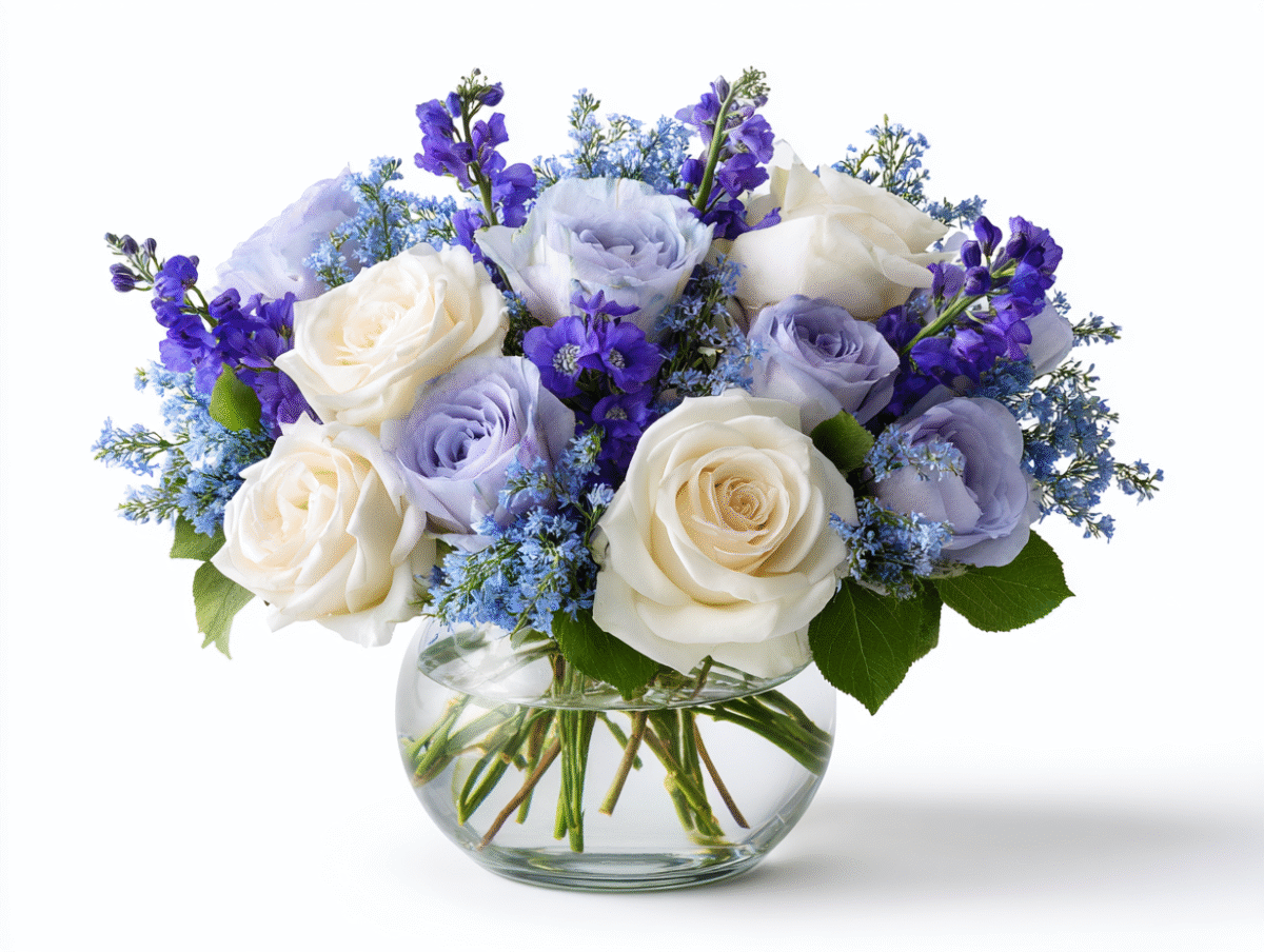 roses rununculus delphinium arrangement for sympathy funeral occasion (2)